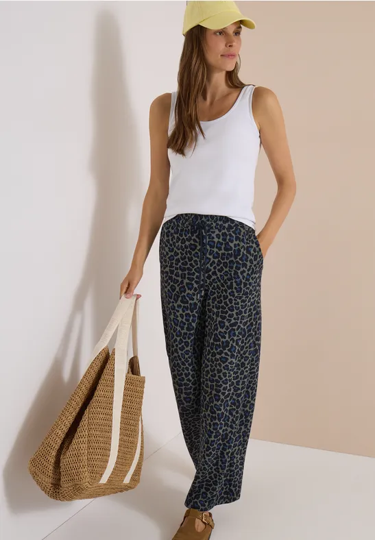 Wide Leg Hose in Silk-Touch-Qualität