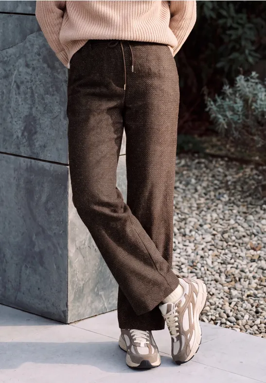Broek met High Waist en Wide Leg pijpen in een Loose Fit pasvorm