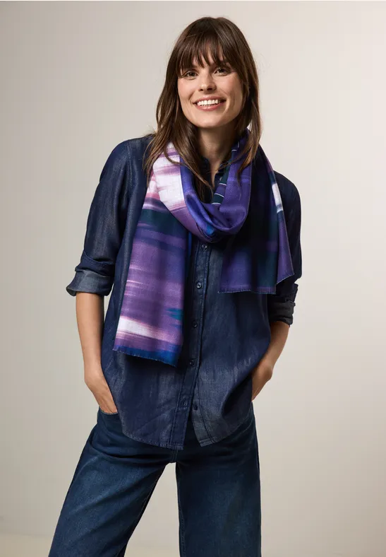 cecil Schal Bedruckter Polyester Blau