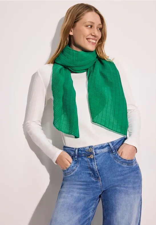 Cecil Dames Geplooide sjaal in Groen, Gr: One size