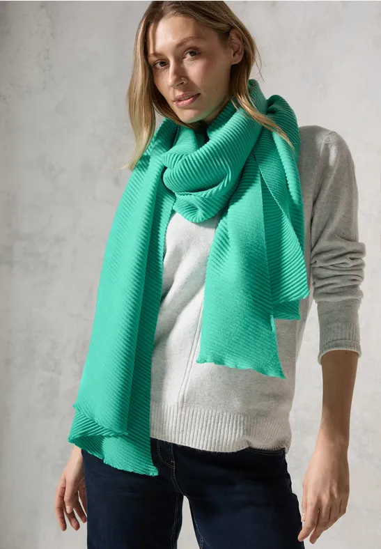 cecil Plissée Schal Polyester-Viskose Grün