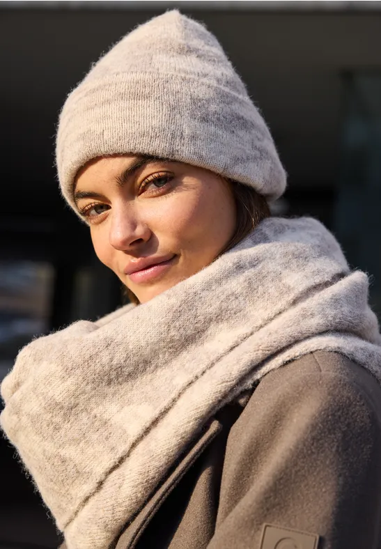 cecil Beanie Zebramuster Recycled-Polyester-Polyacrylic-Elasthan Beige