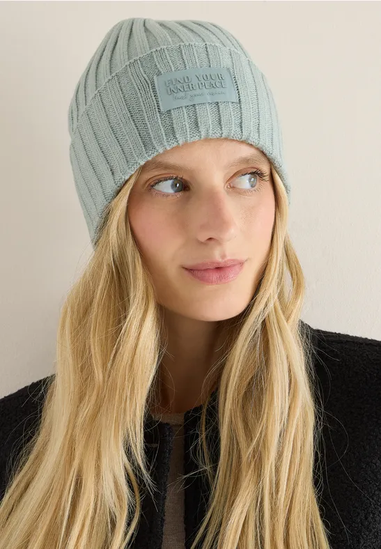 cecil Mütze Rippstrick Viskose-Polyester Grün