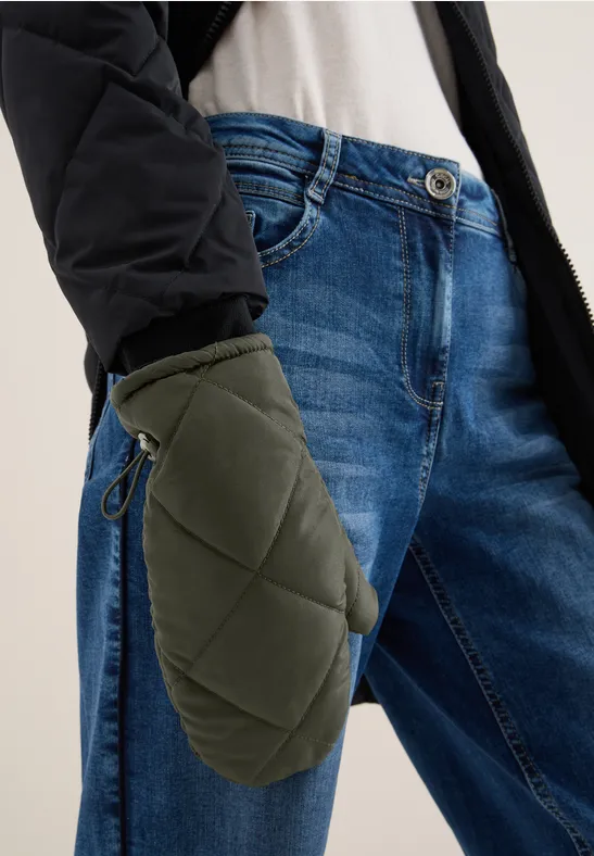 cecil Fäustlinge Steppmuster Tunnelzug Polyester Grün