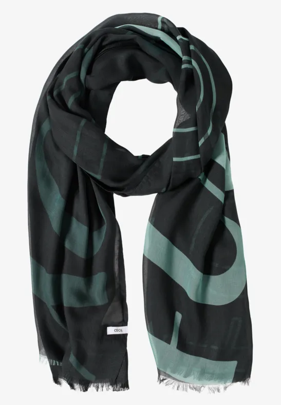 Thumbnail - Cecil Damen Gemusterter Schal in Grün, Gr: One size