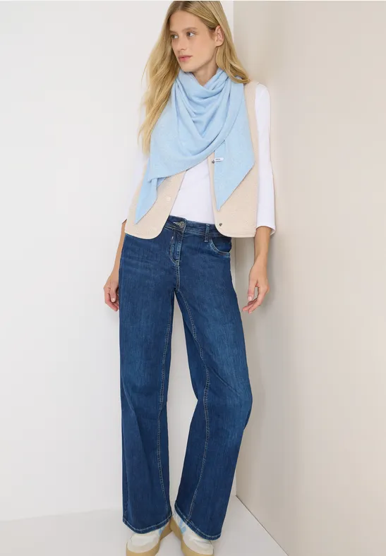 Cecil Dames Zachte driehoekige sjaal in Blauw, Gr: One size