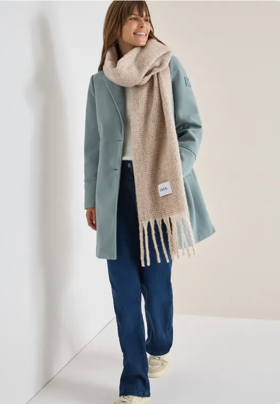 cecil Schal Fransen Polyester-Polyacrylic Beige