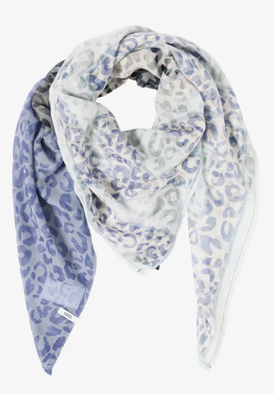 Thumbnail - Cecil Damen Tuch mit Ausbrenner-Muster in Blau, Gr: One size