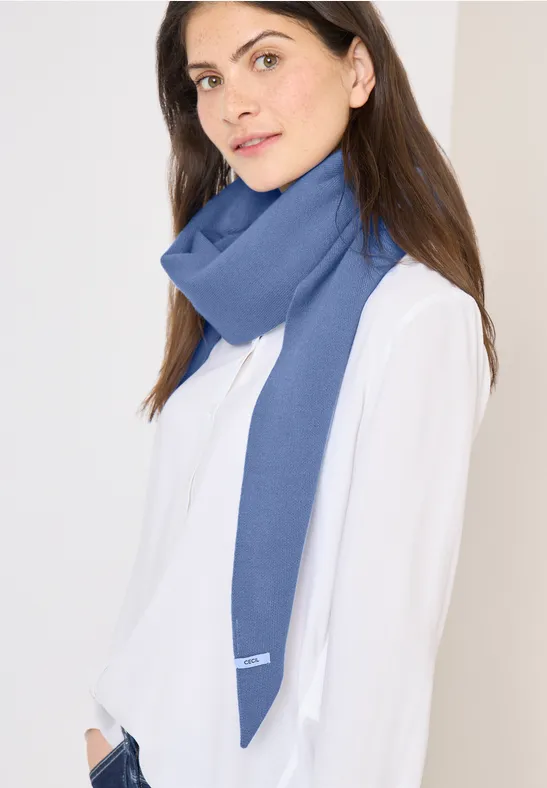 cecil Stricktuch Dreieckstuch Recycled Polyester-Polyester-Polyamide-Viskose Blau