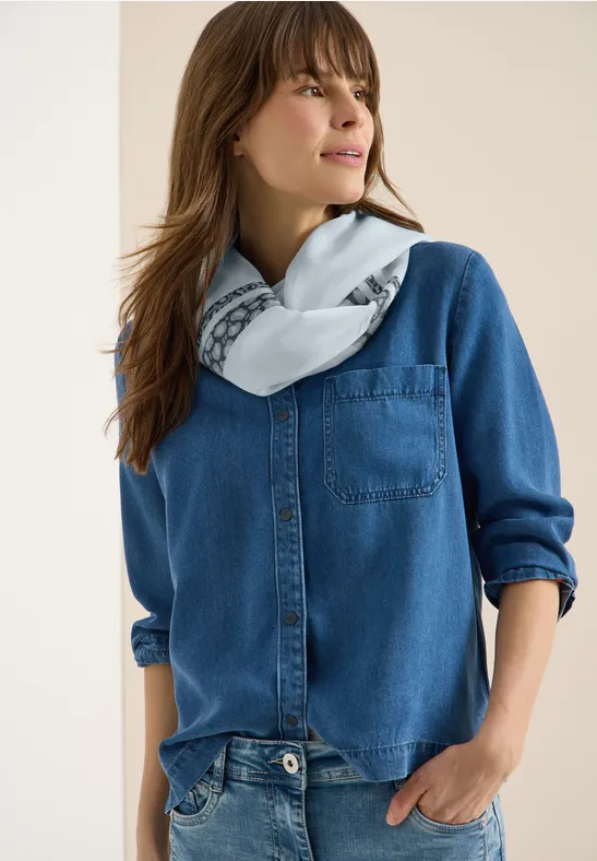 cecil Schal Loop Leo-Streifen Baumwolle Blau