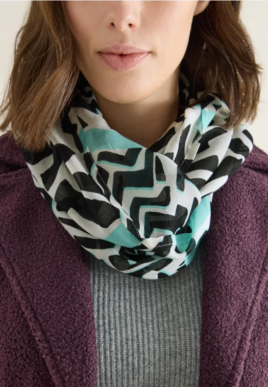 Cecil Dames Sjaal met lusjespatroon in Blauw, Gr: One size