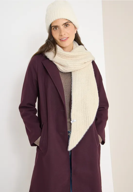 cecil Tuch Glitzer Federgarn 70% Polyamide/20% Polyacrylic/10% Metallised Poly Weiß