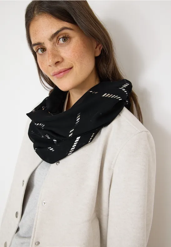 Cecil Dames Sjaal met lus en foliedetails in Zwart, Gr: One size