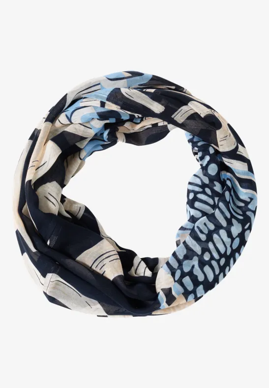 Thumbnail - Cecil Damen Gemusterter Loop-Schal in Blau, Gr: One size