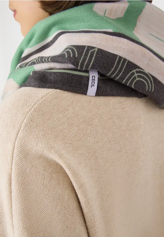 cecil Schal Loop Grafik 70% Polyester/30% Viskose Grün