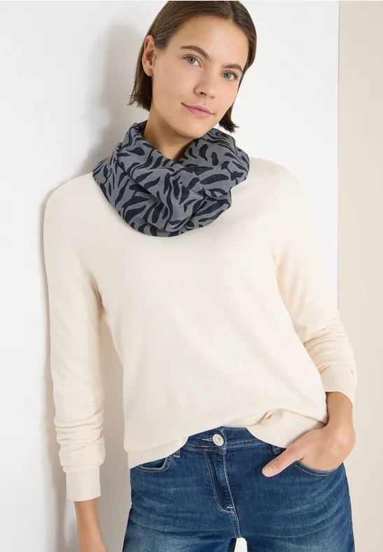 Cecil Dames Sjaal met lus in Blauw, Gr: One size