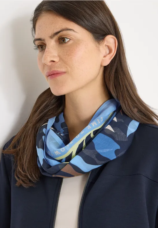 Cecil Dames Sjaal met lusjespatroon in Blauw, Gr: One size