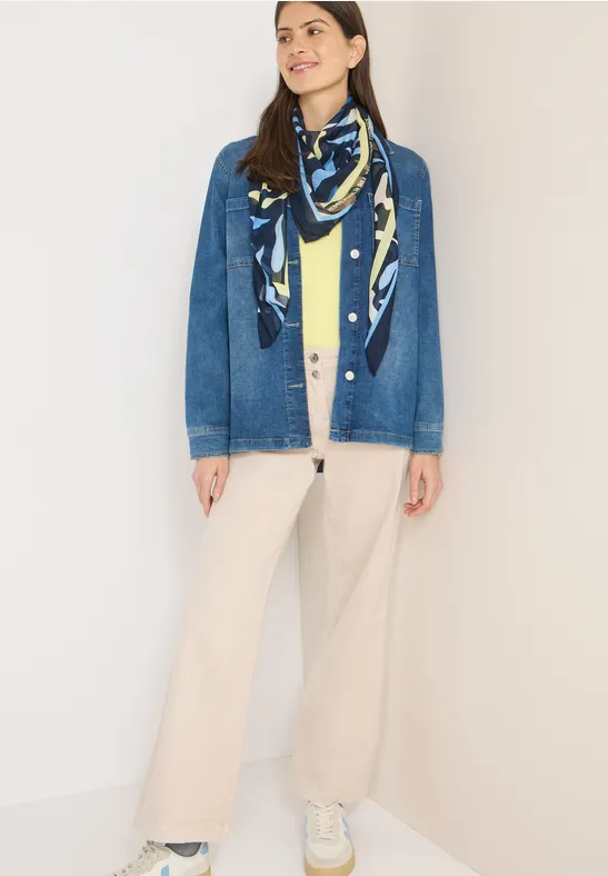 Thumbnail - Cecil Damen Gemustertes Tuch in Blau, Gr: One size