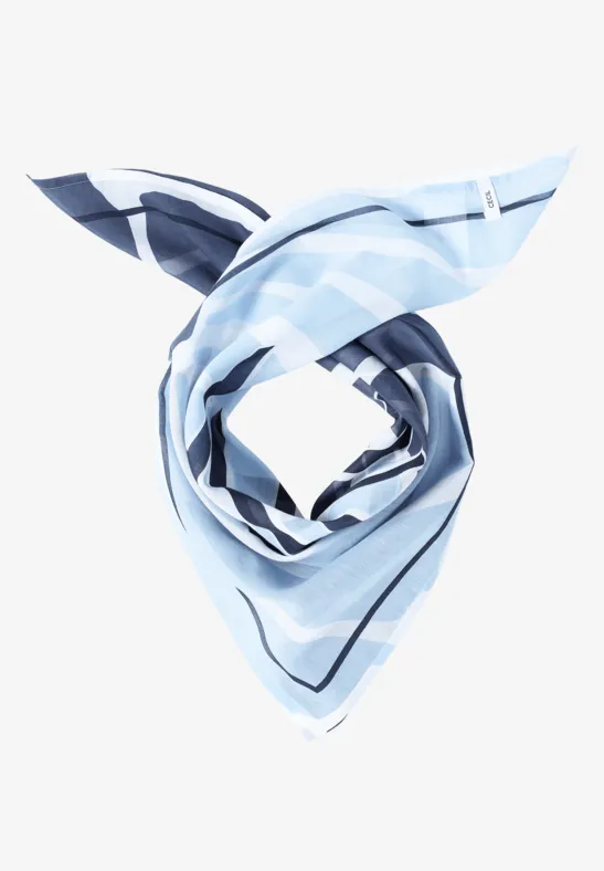 Thumbnail - Cecil Damen Bandana mit Print und Wording in Blau, Gr: One size