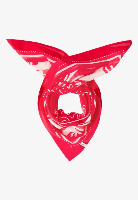 Thumbnail - Cecil Damen Bandana mit Print und Wording in Rot, Gr: One size