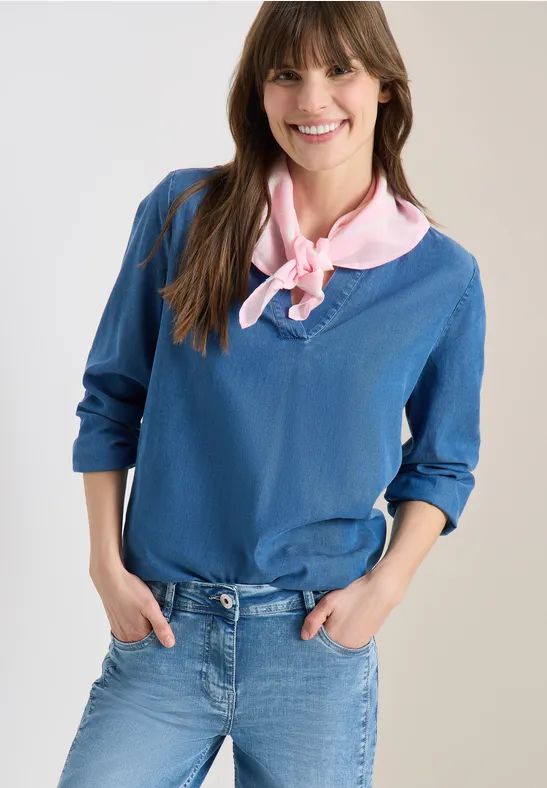 Thumbnail - Cecil Damen Bandana mit Print und Wording in Rosa, Gr: One size