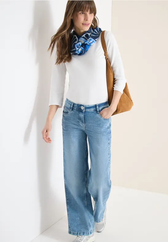 Thumbnail - Cecil Damen Loop Schal mit grafischem Muster in Blau, Gr: One size