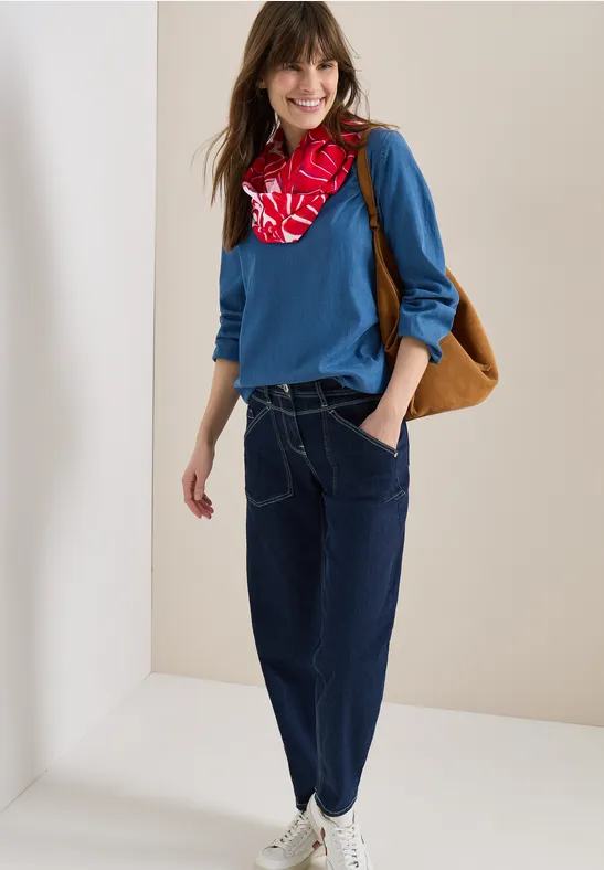 Thumbnail - Cecil Damen Loop Schal mit grafischem Muster in Rot, Gr: One size