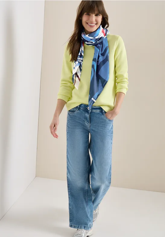 Thumbnail - Cecil Damen Tuch mit Muster aus Modal in Blau, Gr: One size