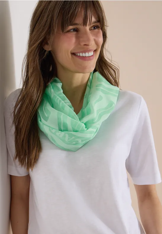 cecil Loop-Schal Ausbrenner-Look Viskose-Polyester Grün