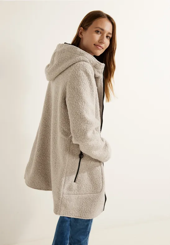 Kapuze Cecil Mantel In Wolloptik Cecil Damen Cecil Wollmantel Grau