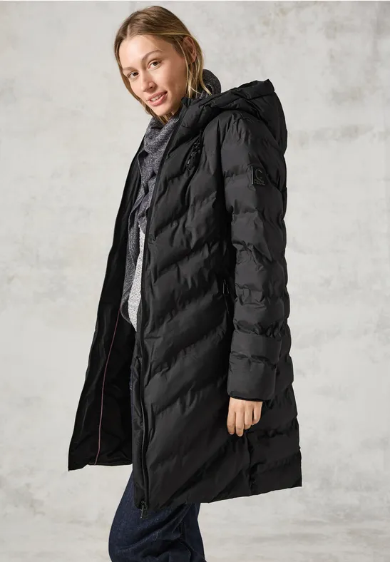 CECIL Mantel mit Schweißnähten für Damen in Schwarz CECIL