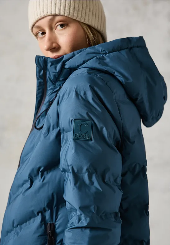 Steppmantel Cecil Regenjacke Blau CECIL Mantel Mit Schweißnähten