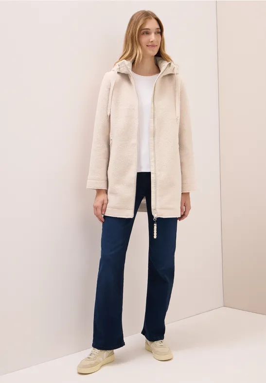 Cecil Damen Mantel In Wolloptik Mit Kapuze - Eleganter Allrounder Für Herbst Und Frühling