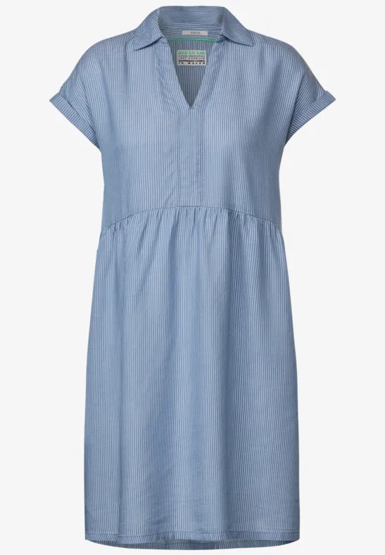 CECIL Lyocell jurk met strepen voor dames in Blauw|Wit CECIL