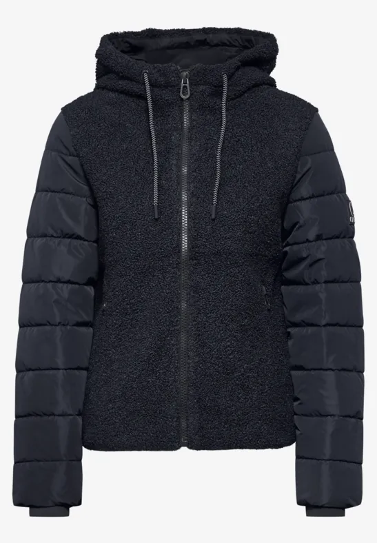 CECIL Teddy-Jacke mit Kapuze für Damen in Blau CECIL