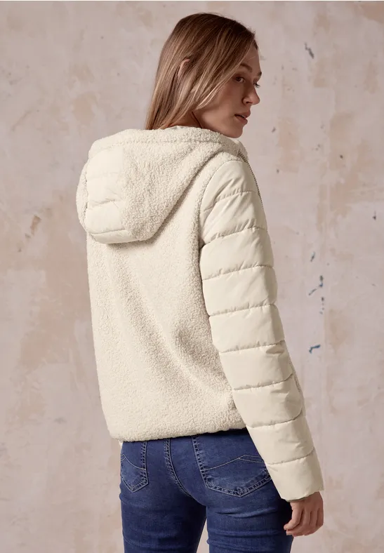 CECIL Teddy-Jacke mit Kapuze für Damen in Weiß CECIL