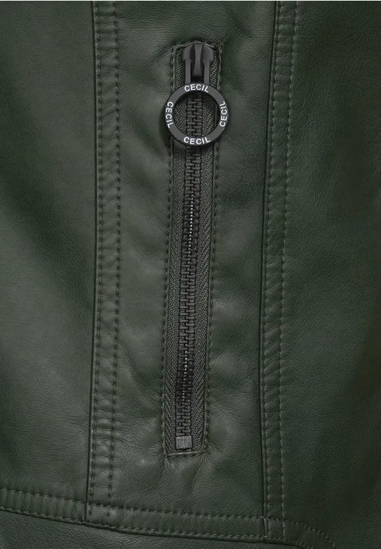 CECIL Indoor Jacke in Lederoptik für Damen in Grün CECIL