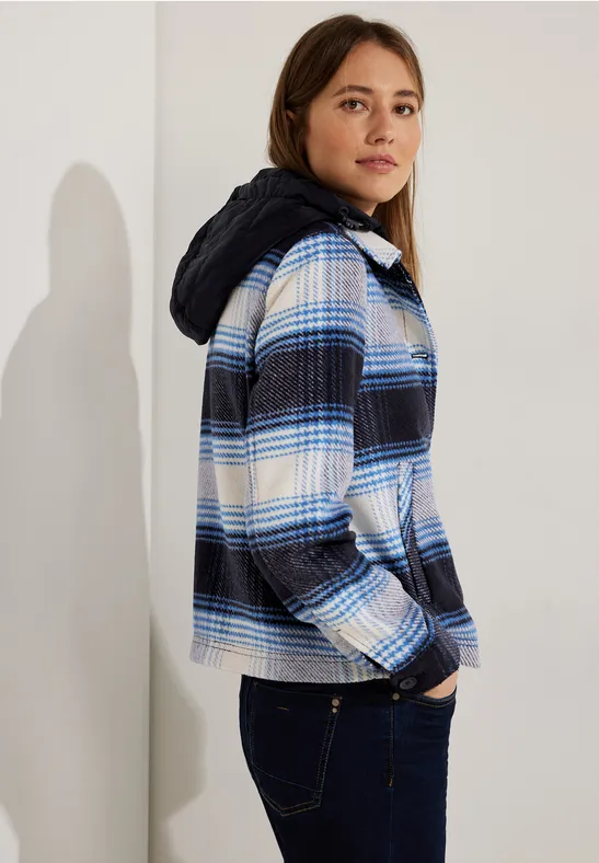 CECIL Karojacke mit Kapuze für Damen in Blau CECIL