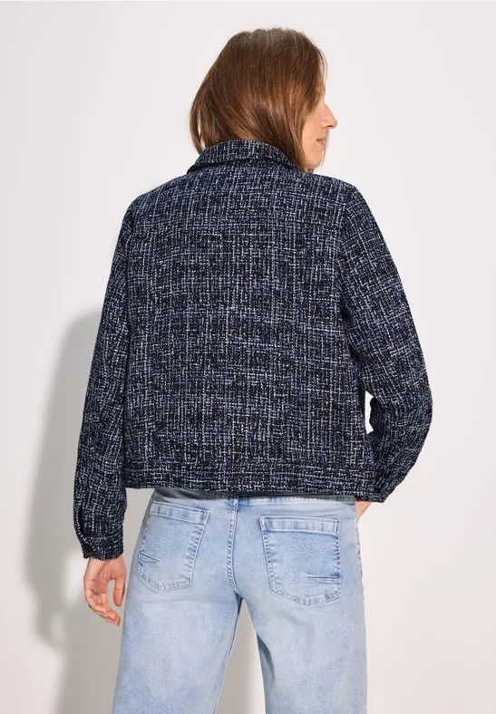 CECIL Bouclé Jacke - Black / Schwarz | - Cotton Blues