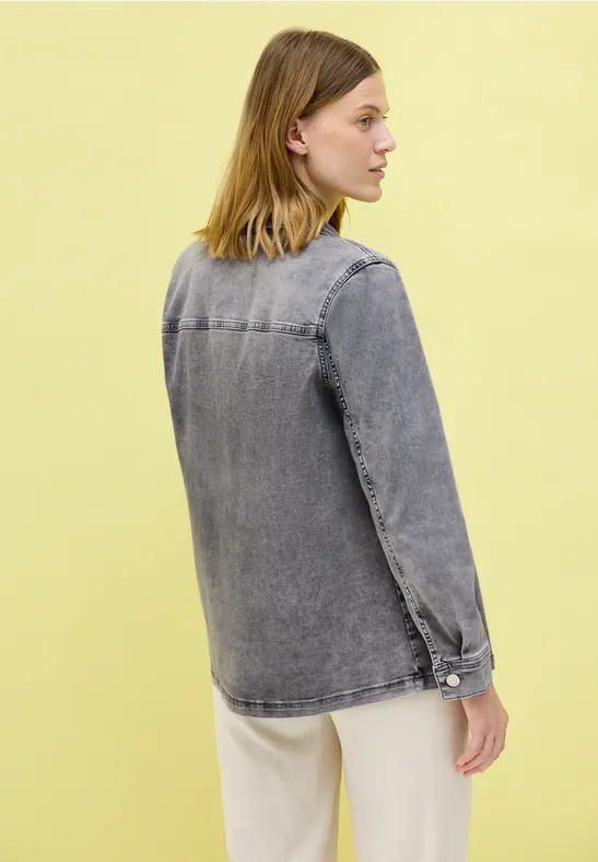 Produktbild von Cecil Damen 2115466 Denim Overshirt, Mid Grey Random Wash, L Ab 56
