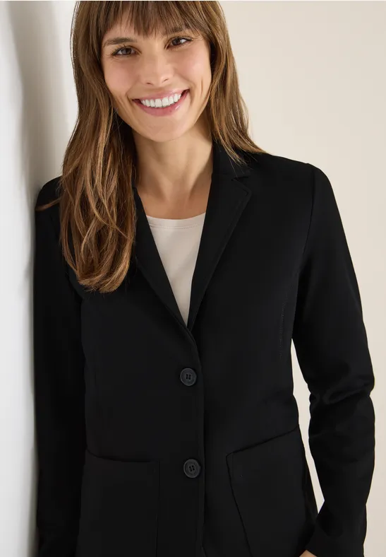 Cecil Damen Blazer, Piqué-Stoff, Lässiger Sweatblazer – Für Büro Und Freizeit, Mit Knöpfen Und Taschen