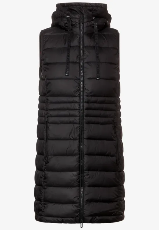 Lang Schwarz Street One Daunenweste Street One Long Weste Lässige