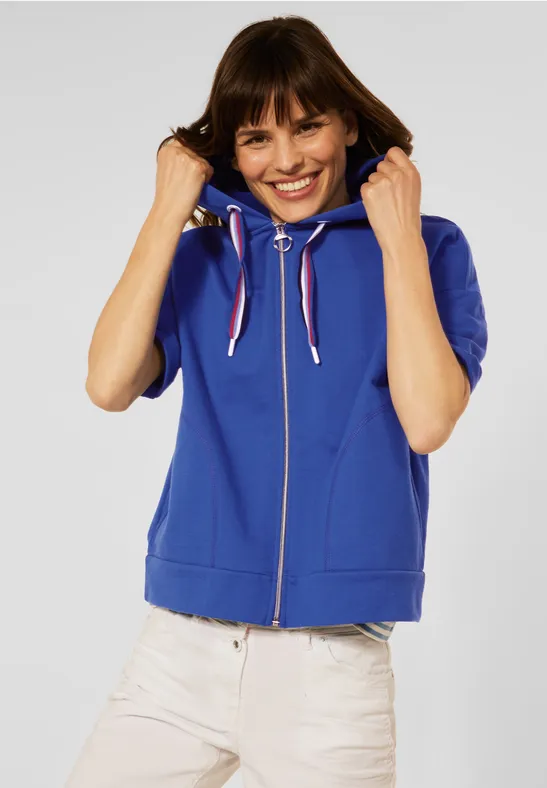 Opus Kapuzenpulli Kurzarm Kurzarm Hoodie Damen Sweatjacke Kurzarm