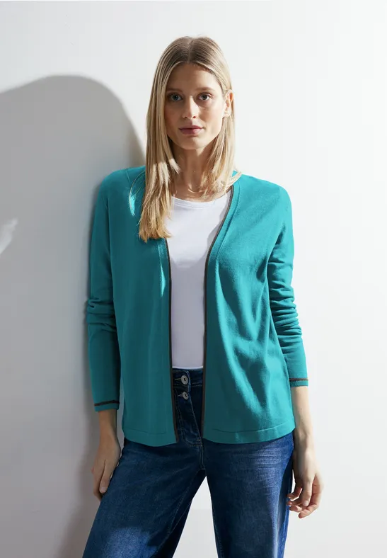 Basic Strickjacke Cecil Strickjacke Hellblau CECIL Offener Basic