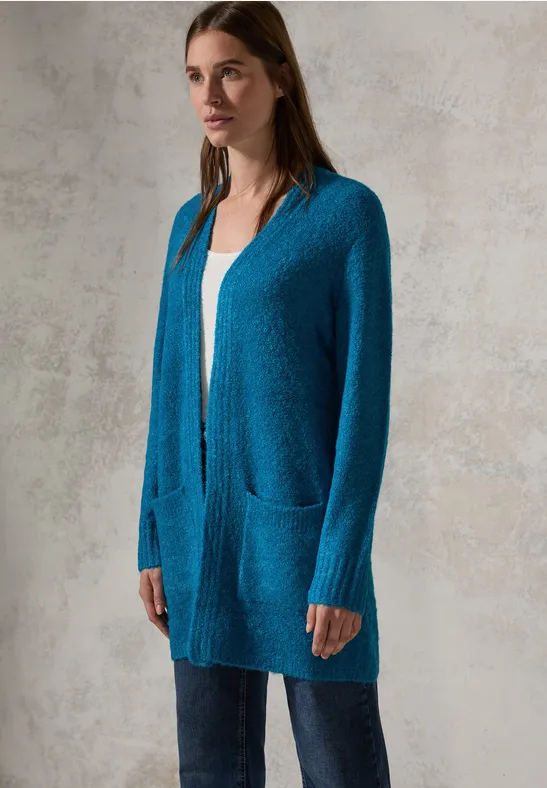 Cecil Boucle Strickjacke Lang CECIL Langer Bouclé Cardigan Für