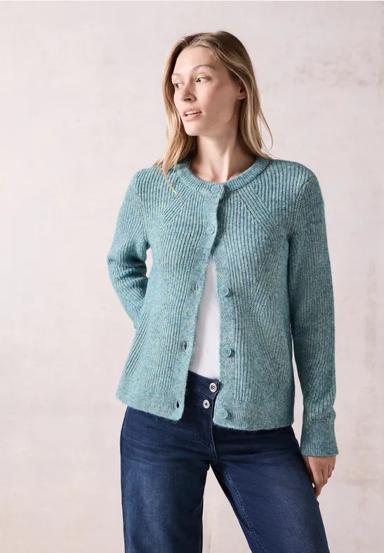 Basic Strickjacke Cecil Strickjacke Hellblau CECIL Strickjacke In