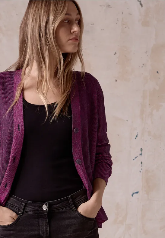 WE Fashion vest fijn gebreid lichtblauw