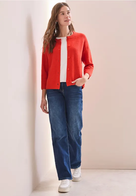 Cecil Damen Cardigan Aus Feinstrick – Lässig, Offen, Mit Rippstrick-Details, Perfekt Für Alltag & Freizeit