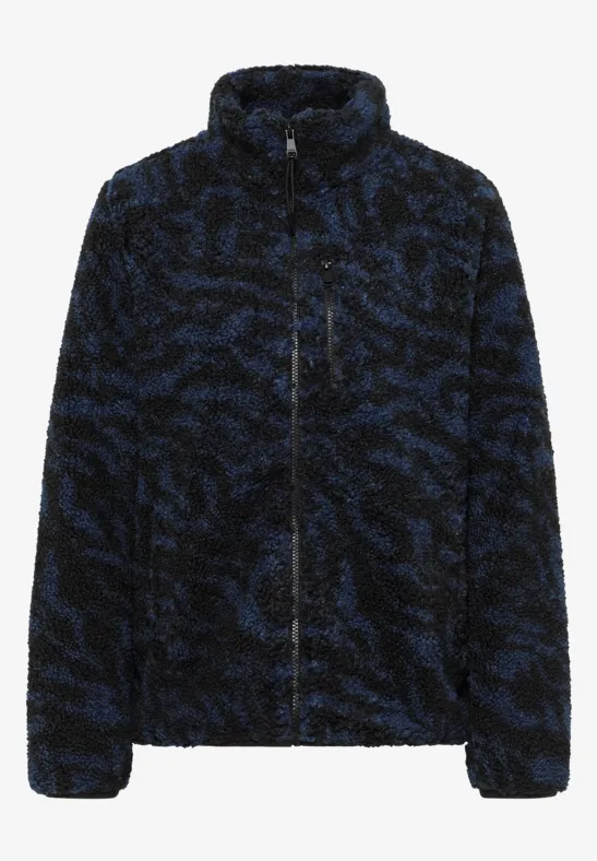 CECIL Zebra Jacquard Fleecejacke für Damen in Blau CECIL