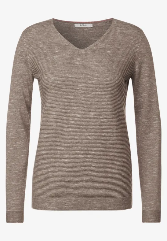 Cecil Strickpullover Damen Taupe Cecil Strickpullover, Feinstrick BAUR